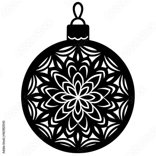 Printable Ornament Vector | Generative AI Linocut Silhouette Design