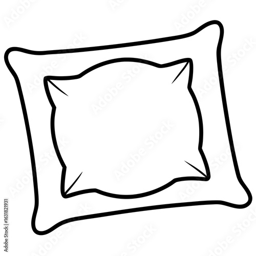Printable Pillow Vector | Generative AI Linocut Silhouette Design