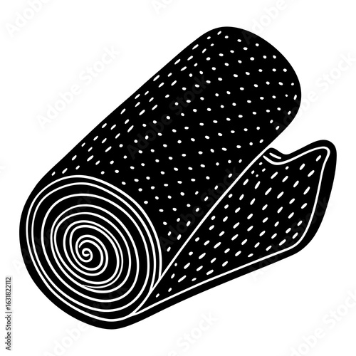 Printed Fabric Roll Vector | Generative AI Linocut Silhouette Design for Textiles