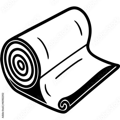 Printed Fabric Roll Vector | Generative AI Linocut Silhouette Design for Textiles