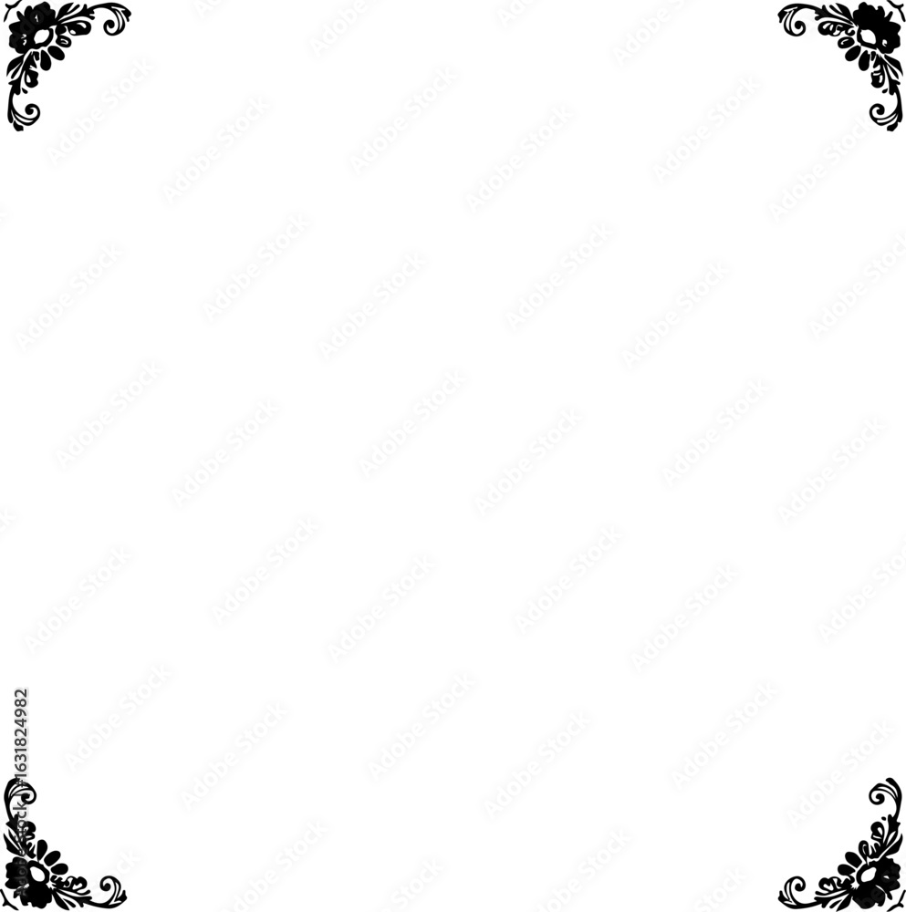 frame, floral, corner, border, silhouette, frame, floral, corner, border, silhouette,