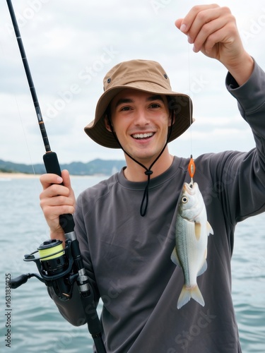 Fishing adventure lake photography outdoor close-up joy of catching fish