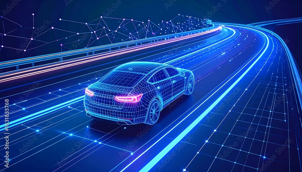 Futuristic autonomous car concept with digital connectivity and advanced technology Futuristic autonomous car concept with digital connectivity and advanced technology