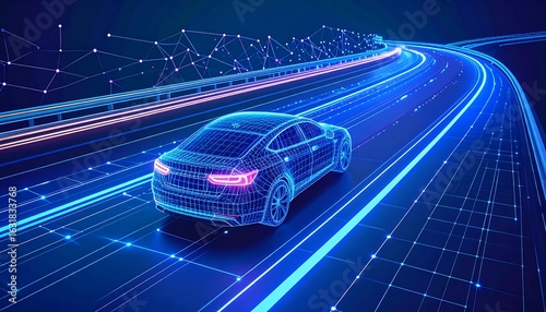Wallpaper Mural Futuristic autonomous car concept with digital connectivity and advanced technology Torontodigital.ca
