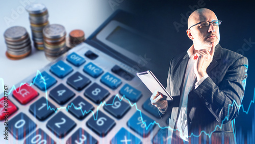 Businessman analyzing finan...