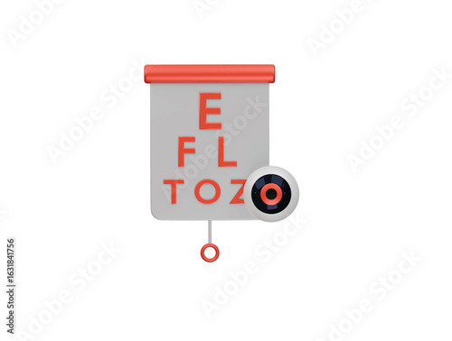eyetest chart icon 3d illustration render