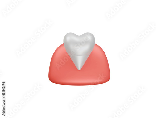 incisor tooth icon 3d illustration render