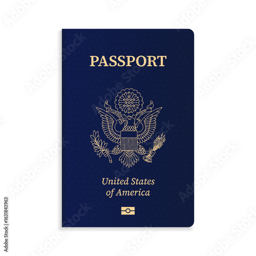 usa passport isolated on white background travel id document