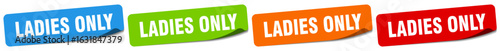ladies only sticker. ladies only sticker set on white background