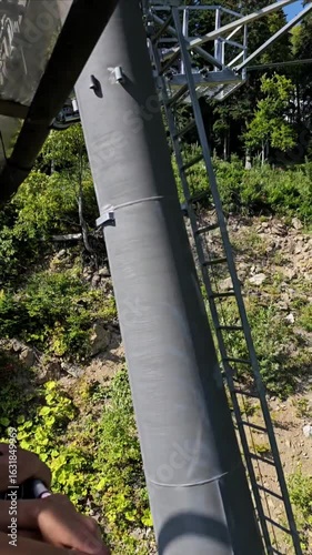 Elevator, funicular on Krasnaya Polyana in Sochi, mountains