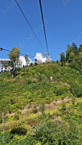 The ski lift and the funicular in Krasnaya Polyana, Sochi