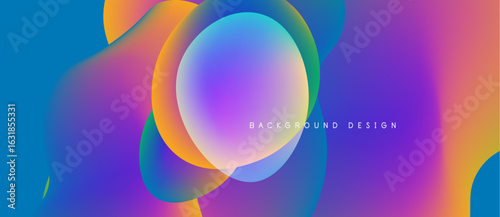 Abstract fluid shapes blend vibrant colors. Gradient transitions create dynamic visual effect. Modern design element for backgrounds.