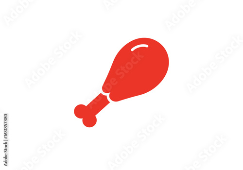 Appetizing Drumstick: A vibrant illustration of a succulent drumstick. Its bold red hue and inviting form tantalize the viewer's appetite. This culinary delight is ready to be enjoyed.