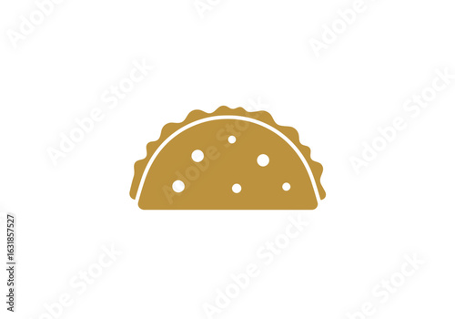 Delicious Taco Icon: A golden taco icon, simply presented, showcasing the allure of a culinary delight, inviting cravings and inspiring culinary adventures.
