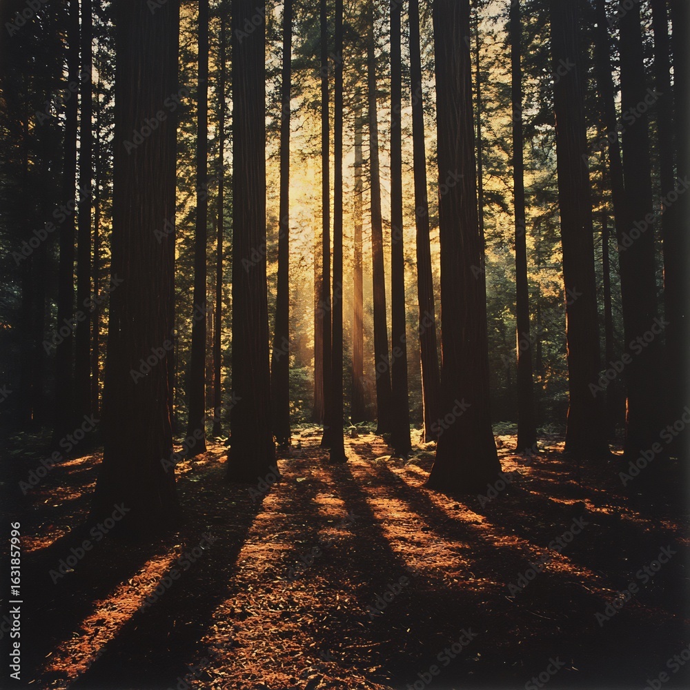 Obraz premium sun rays in the forest