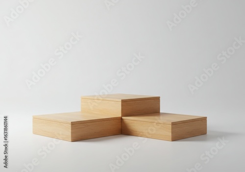 Simple wooden pedestal display for product showcase