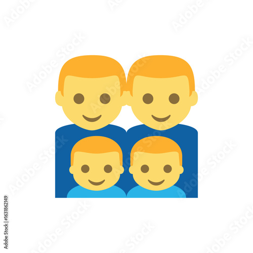 Illustration of Illustrative Family Portrait: Four Smiling Faces, Pixel Art Style vector