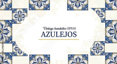 Elegant azulejos pattern background for vintage designs and decorative themes