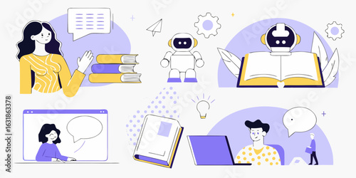 Robots and humans learning and communicating together