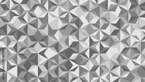 Abstract gray seamless geometric pattern polygon mosaic vector background illustration. Seamless black and white geometric pattern low-poly backdrop background. Black white triangle geometric pattern