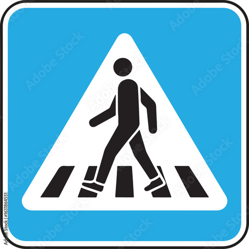 Pedestrian crossing sign alerting drivers to walkers