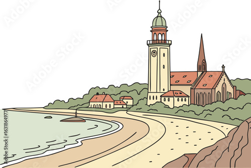 Rostock, Mecklenburg-Vorpommern, Germany – Features St. Mary’s Church and Warnemünde beach.