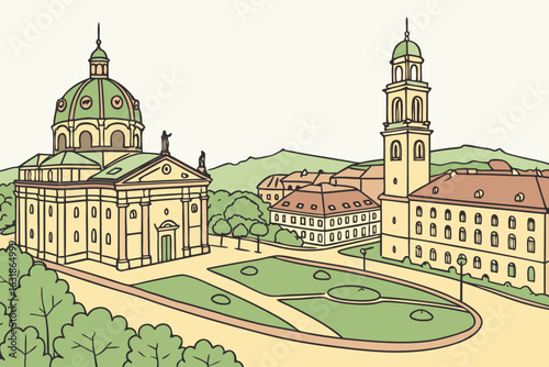 Saarbrücken, Saarland, Germany – Famous for Saarbrücken Castle and Ludwigskirche.