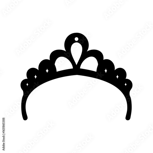 Princes tiara crown icon, Crown Silhouette vector