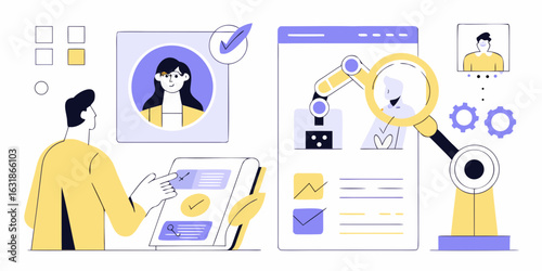 Automated candidate screening and selection process illustration