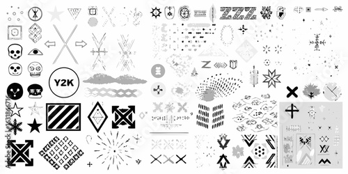 Diverse collection of grunge and abstract graphic elements