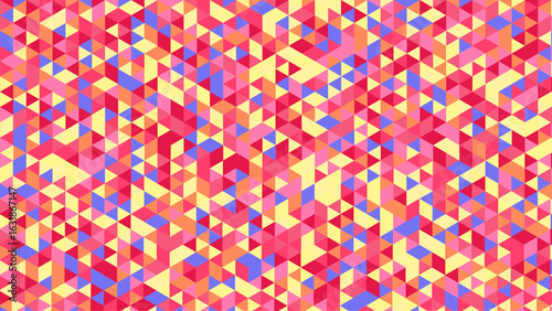 Vibrant polygonal mosaic bursting with dynamic color gradients and seamless geometric rhythm. A bold low-poly pattern design blending futuristic style with digital artistry – perfect for ultra-modern