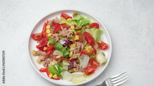 Wallpaper Mural Delicious cooked shrimp with lime and rosemary on a white plate. Green olives, oil, and salt are on a dark textured background. Torontodigital.ca