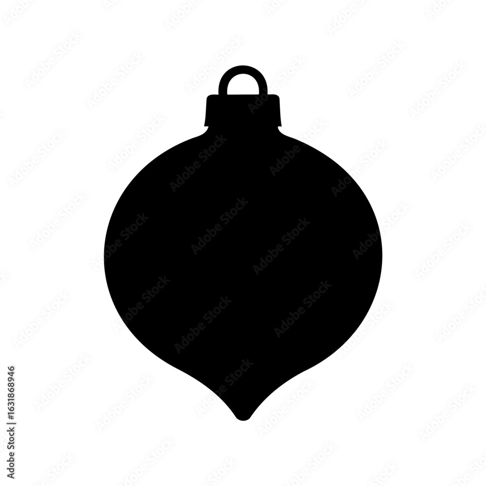 Obraz premium Festive Black Christmas Ornament Silhouette Illustration for Holiday Projects and Designs