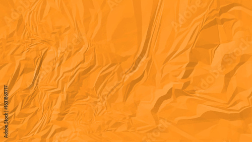 Modern Orange and Yellow colorful Crumpled Paper Texture — Aesthetic Folded Surface with Organic Wrinkles and Soft Shadows for Trendy Design, Minimalist Backdrops, and Digital or Print Visuals
