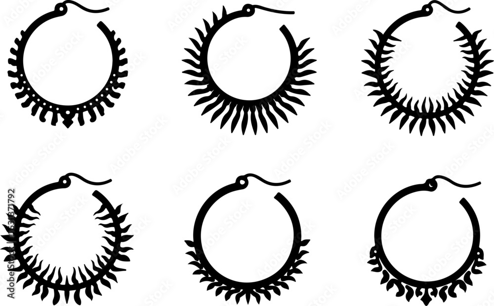 Fototapeta premium decorative circular frames silhouettes