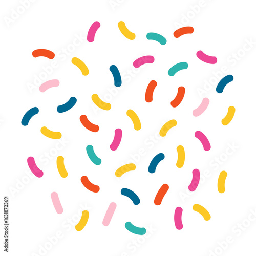 Colorful abstract sprinkles in a random scattered pattern  