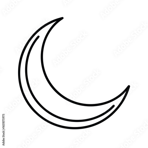 Halloween vector art of crescent moon illustration isolated