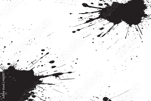 Wallpaper Mural Black Ink Splatter on White Background – Abstract Grunge Texture for Art, Design & Background Use Torontodigital.ca