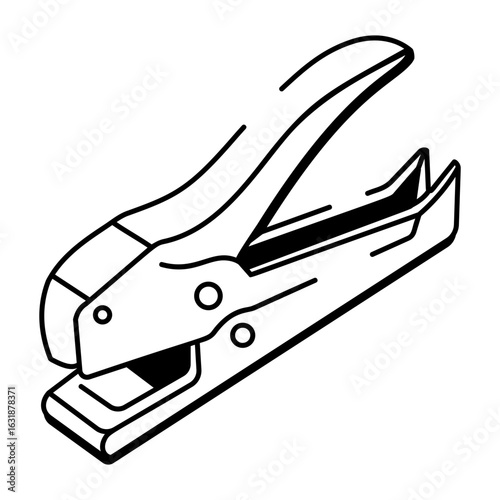 A drawing style icon showing hole puncher
