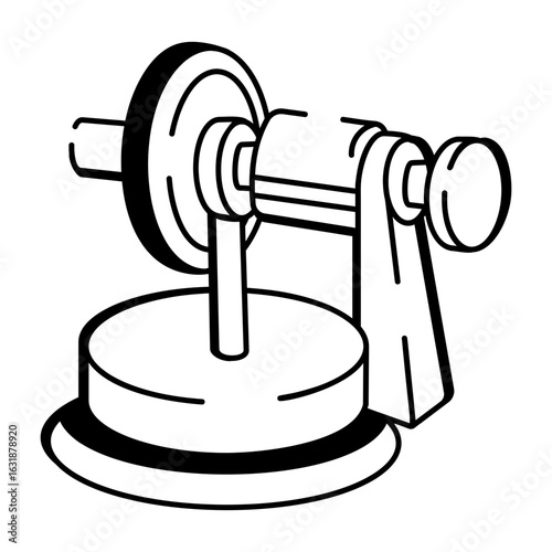 A hand drawn style icon showing clay extruder
