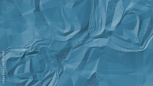 Modern Blue Crumpled Paper Texture — Aesthetic Folded Surface with Organic Wrinkles and Soft Shadows for Trendy Design, Minimalist Backdrops, and Digital or Print Visuals