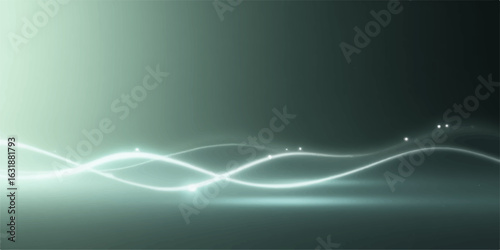 Abstract blue wave background with flowing light lines digital design and smooth vector texture