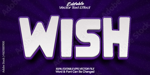 Wish Vector Text Effect Editable Alphabet Hope Dream Desire