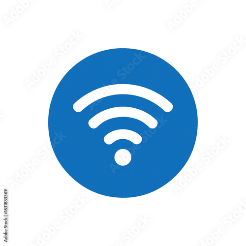 wi fi icon on blue button