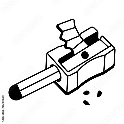 A hand drawn style icon showing pencil sharpener
