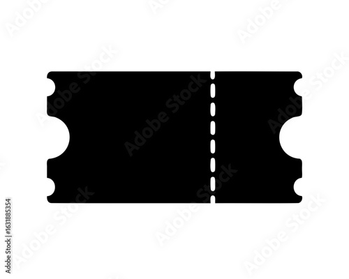 Ticket stub black icon, Ticket stub silhouette vector