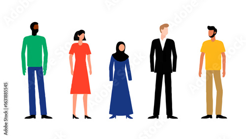 Diverse group of friends standing together and talking

