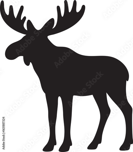 Majestic moose silhouette illustration in vector format