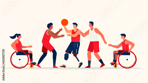 Adaptive Basketball Team Plays with Determination

