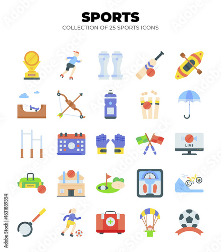 Collection of 25 Colorful Sports Icons